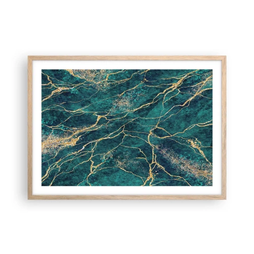 Póster en marco roble claro - Riachuelos de oro - 70x50 cm