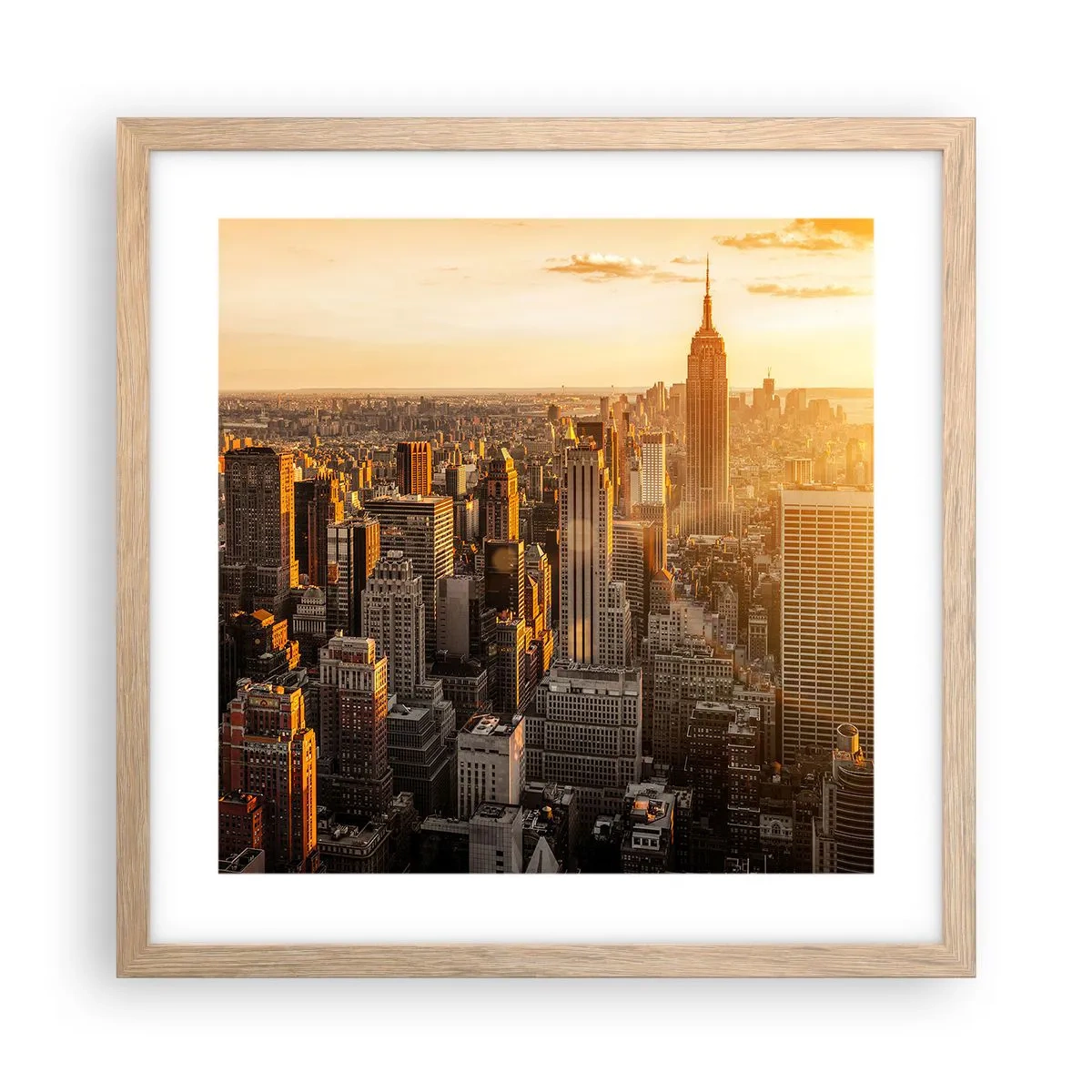 Póster en marco roble claro - Creciendo al sol - 40x40 cm