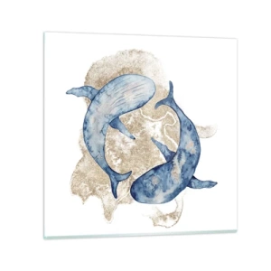 Cuadro sobre vidrio - Impresiones sobre Vidrio - ¿Amistad o amor? - 50x50 cm