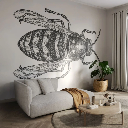 Fotomural Autadhesivo Deluxe Sticker - Desde un planeta de insectos - Avispa, Insecto, minimalista - 250x175 cm