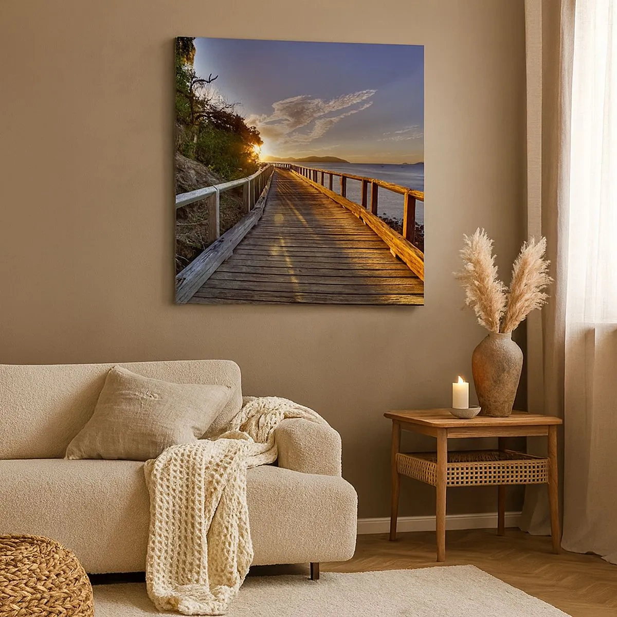 Cuadro sobre lienzo - Impresión de Imagen - Camina, sigue caminando hacia el sol - 30x30 cm