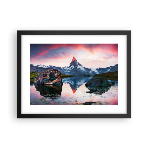 Póster en marco negro - El corazón de las montañas arde - 40x30 cm