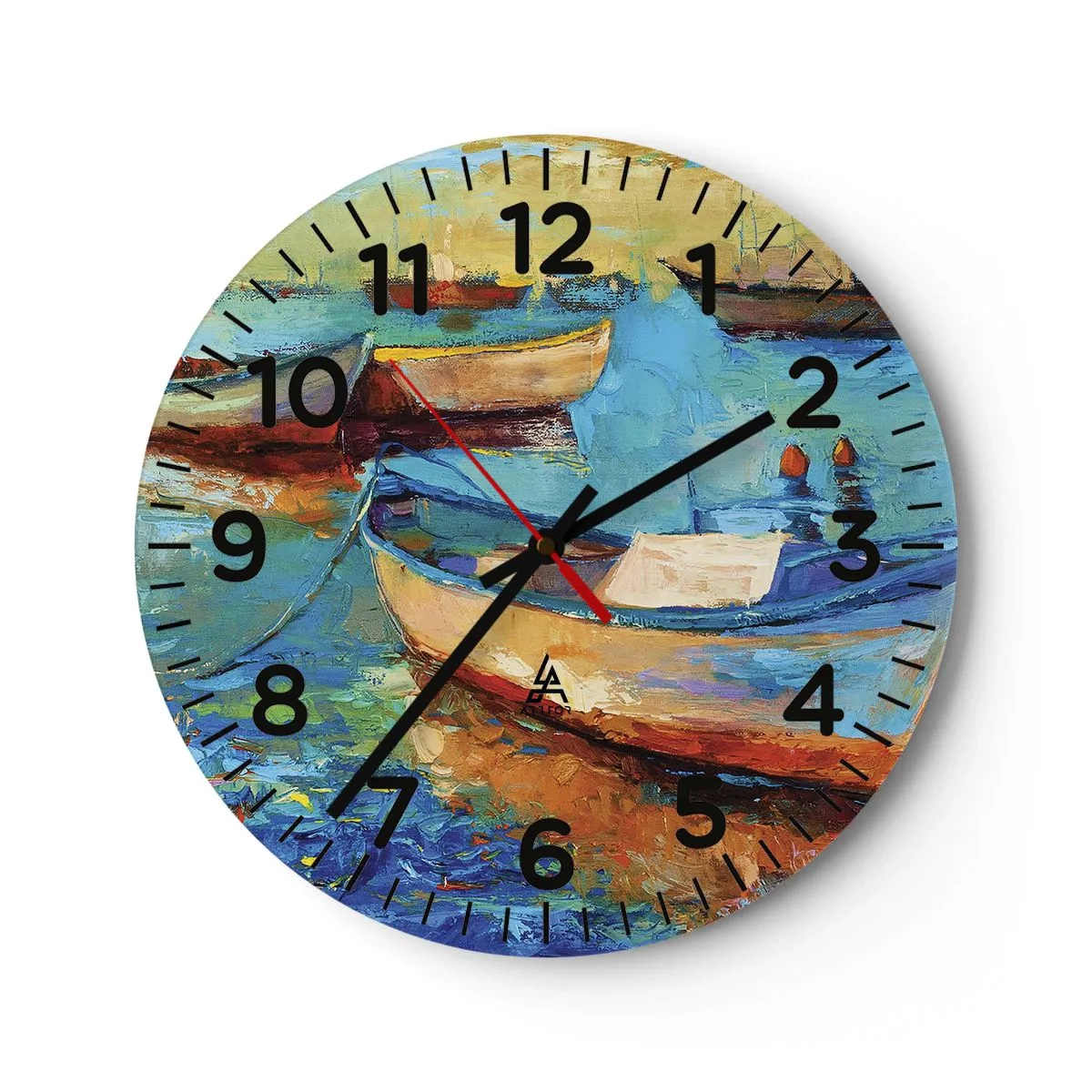 Reloj de pared - Reloj de vidrio - En la bahía sur - 30x30 cm