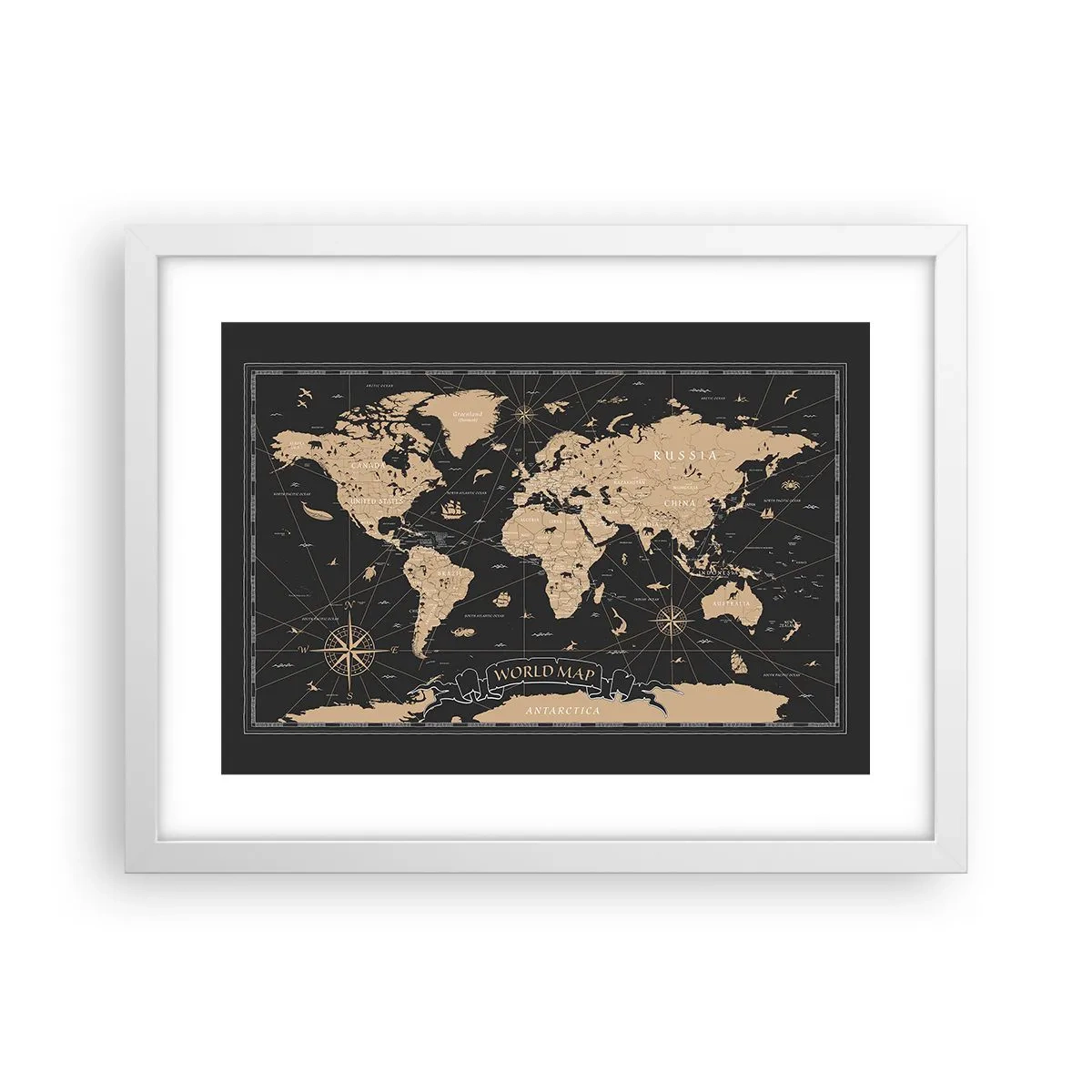 Póster en marco blanco - Las fronteras de mi mundo - 40x30 cm