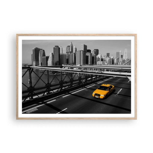 Póster en marco roble claro - El color de la gran ciudad - 100x70 cm