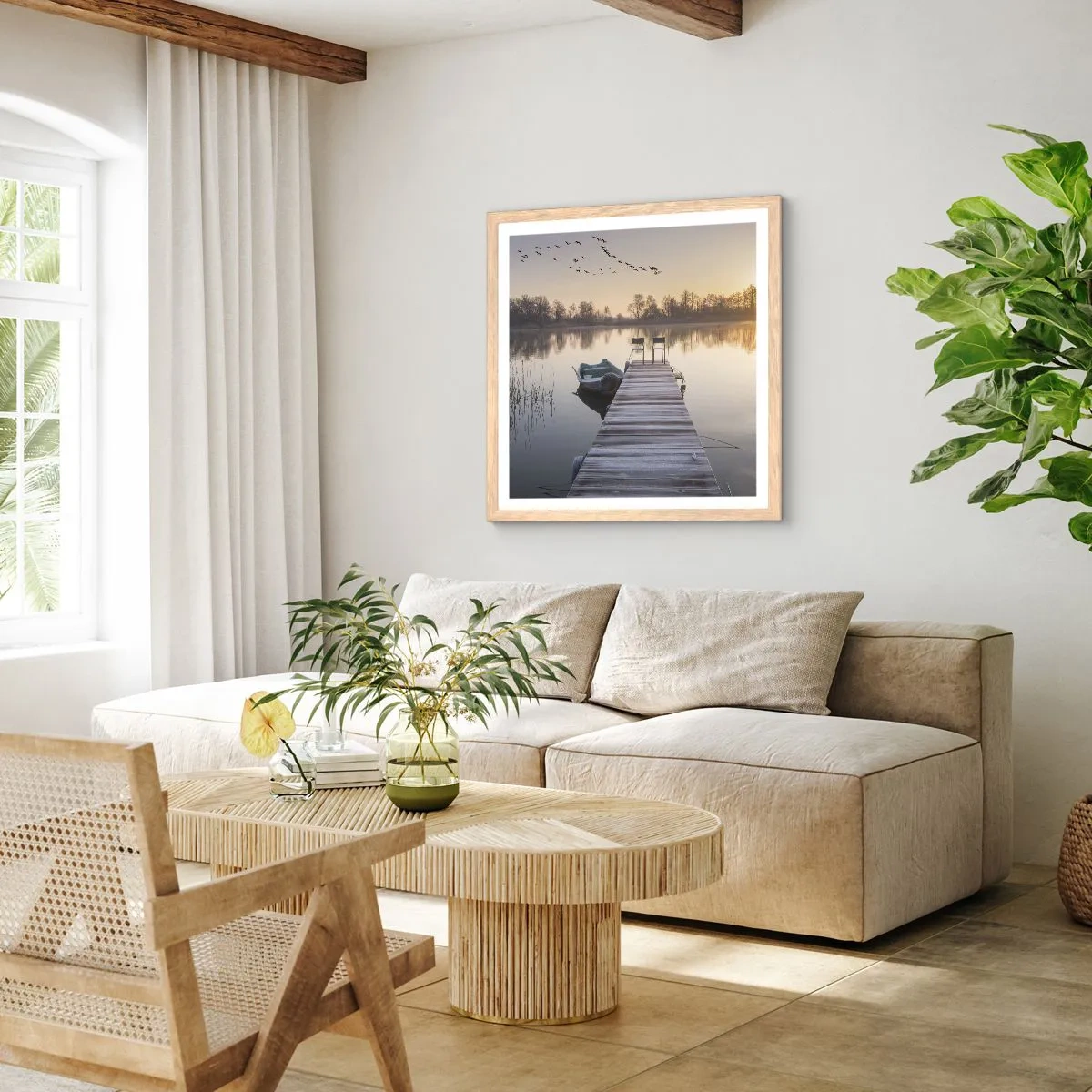 Póster en marco roble claro - Volveré en un rato - 60x60 cm