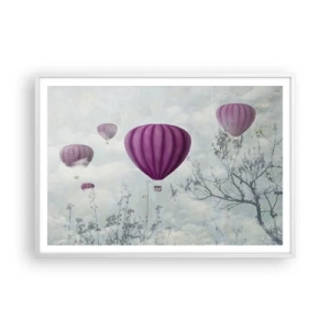 Póster en marco blanco - Surcando los cielos - 100x70 cm