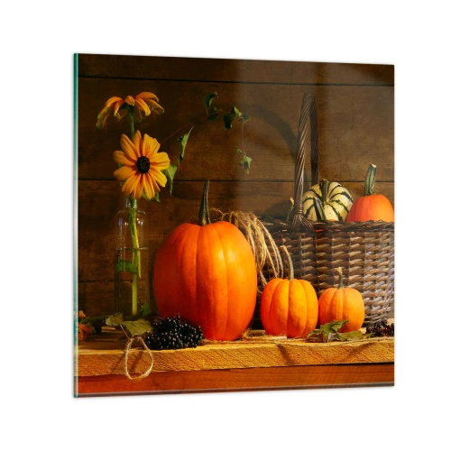 Cuadro sobre vidrio - Impresiones sobre Vidrio - Composición rústica - regalos de otoño - 50x50 cm