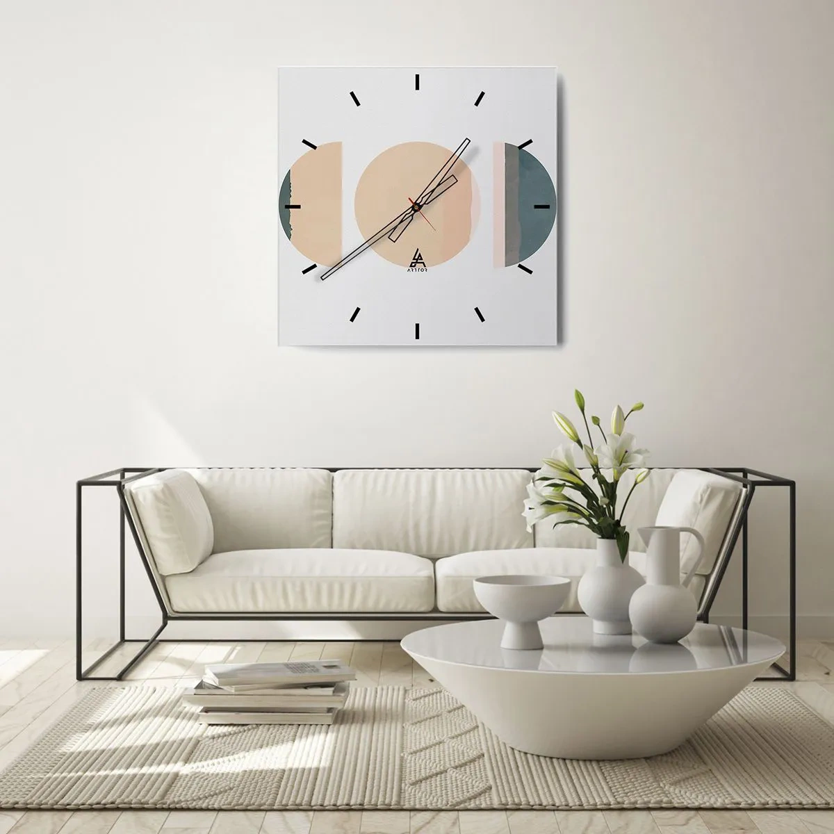 Reloj de pared - Reloj de vidrio - Círculo tras círculo - 30x30 cm