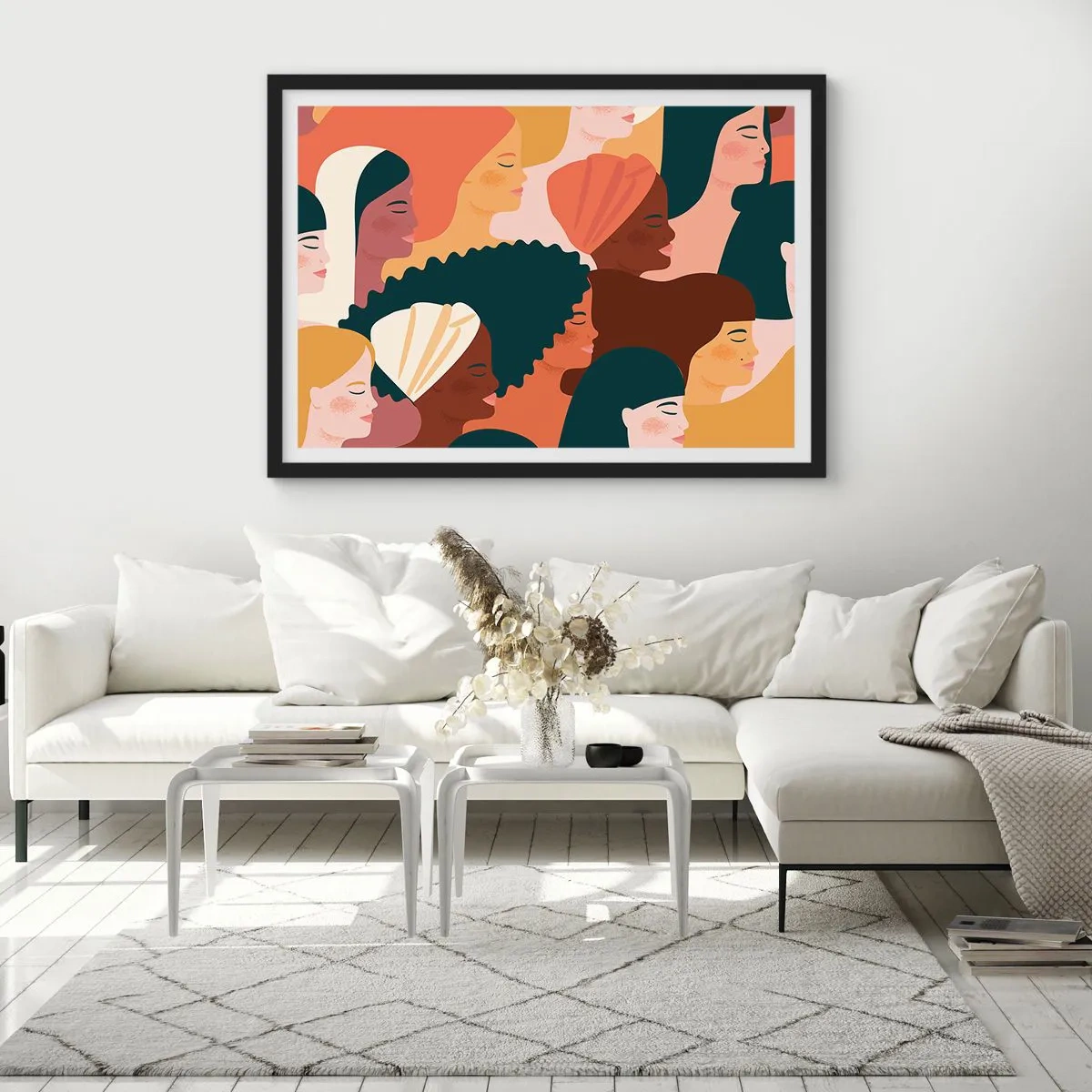 Póster en marco negro - La feminidad - 50x40 cm
