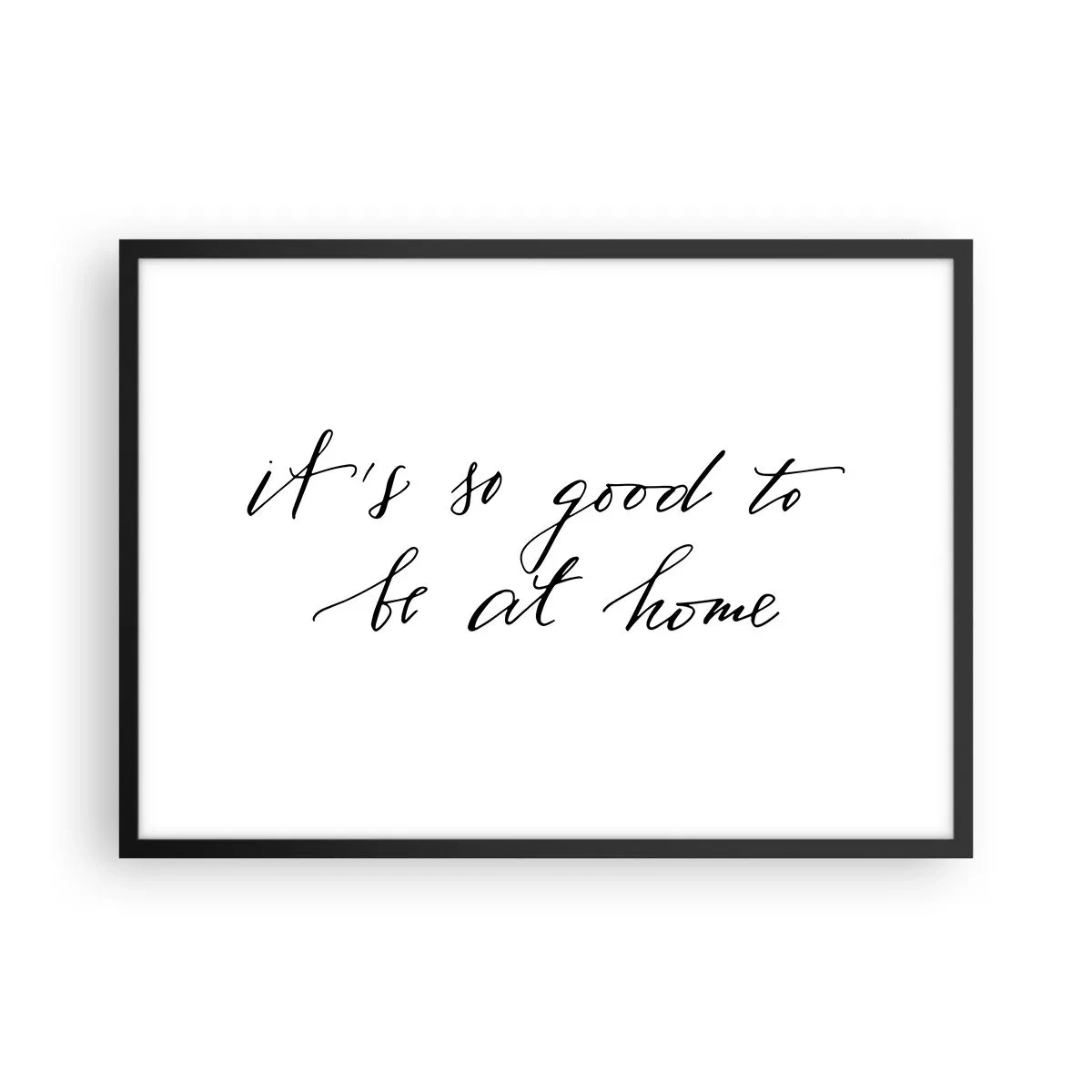 Póster en marco negro - Letras de estilo caligráfico sobre fondo blanco. - 70x50cm - Toda la verdad - Decoración de pared moderna para salón y dormitorio ARTTOR