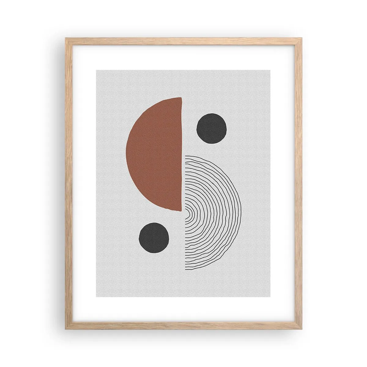 Póster en marco roble claro - La perfección del círculo - 40x50 cm