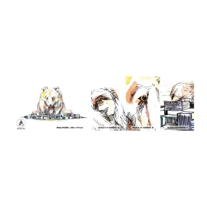 Muestra de fotomural autoadhesivo Deluxe Sticker - ¿Cómo podéis vivir así? - animales, Oso, Gráficos - 100x30 cm