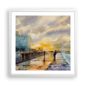 Póster en marco blanco - Vida en la orilla - 50x50 cm