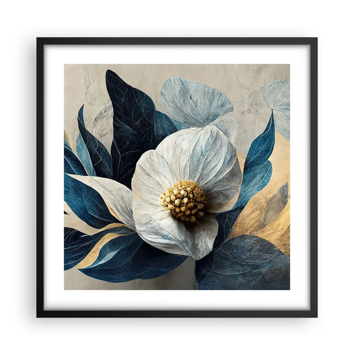 Póster en marco negro - Con un corazón de oro - 50x50 cm