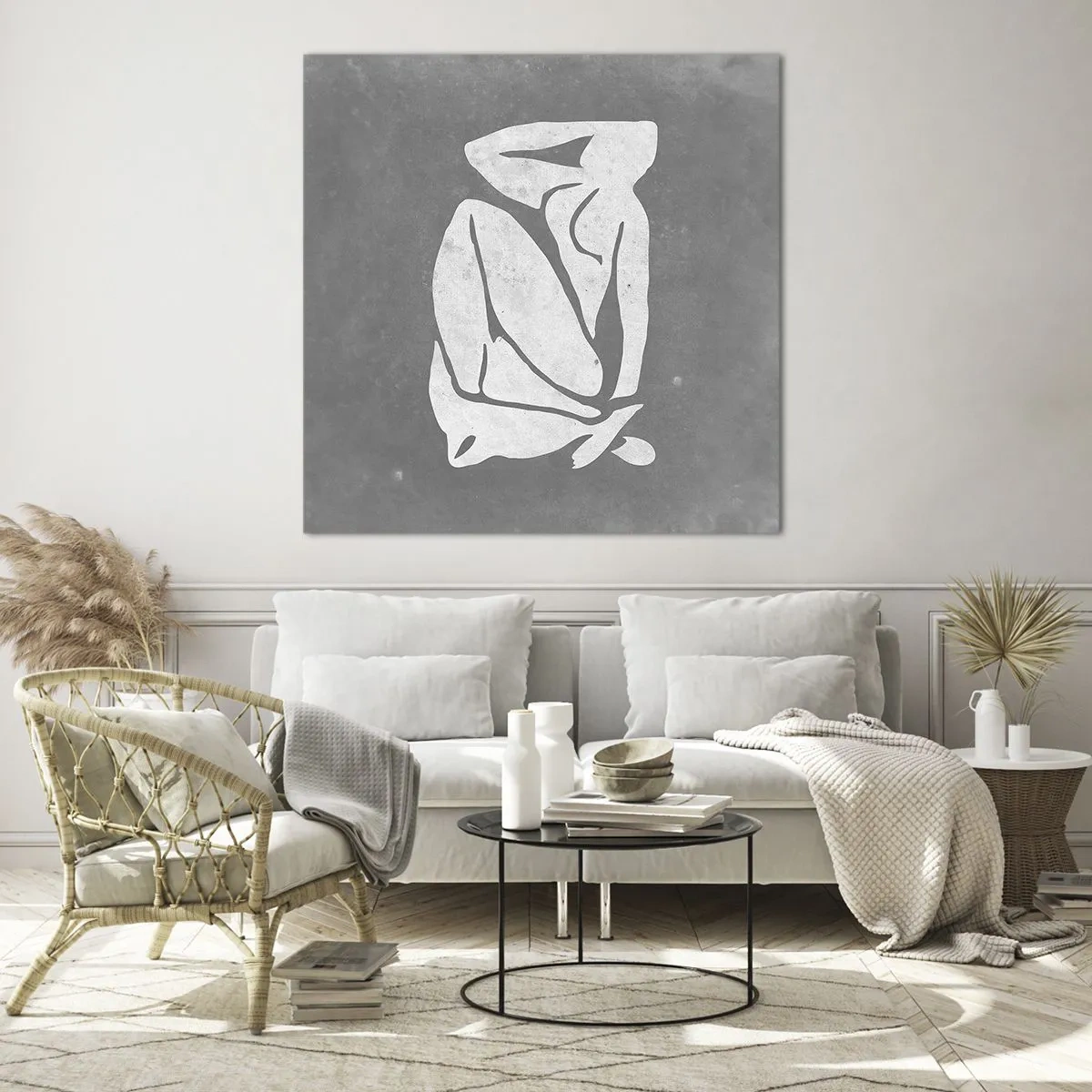 Cuadro sobre vidrio - Impresiones sobre Vidrio - En sus pensamientos - 70x70 cm