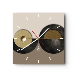 Reloj de pared - Reloj de vidrio - Variaciones en torno a un círculo - 40x40 cm