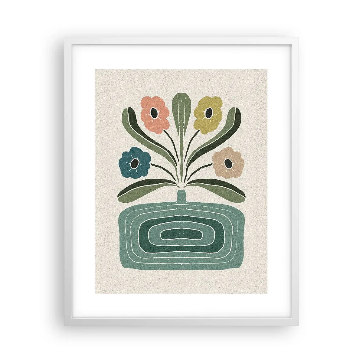 Póster en marco blanco - Ramo simétrico - 40x50 cm