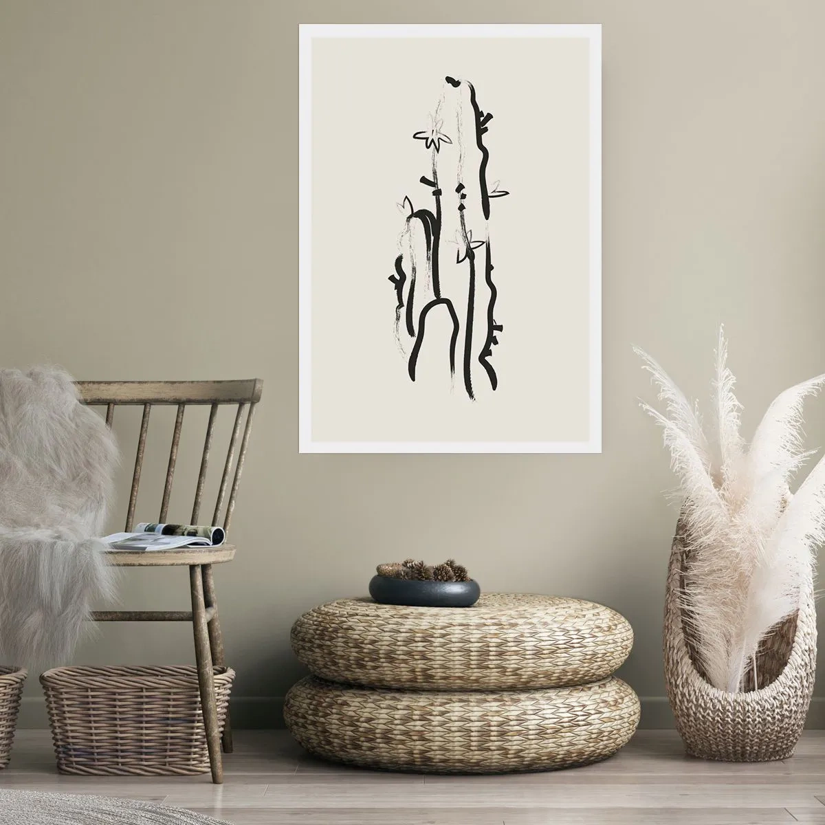 Póster - El color negro floreciendo - 70x100 cm