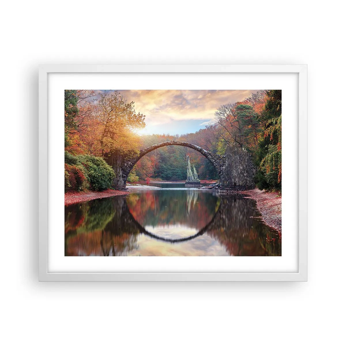 Póster en marco blanco - Al otro lado del espejo - 50x40 cm