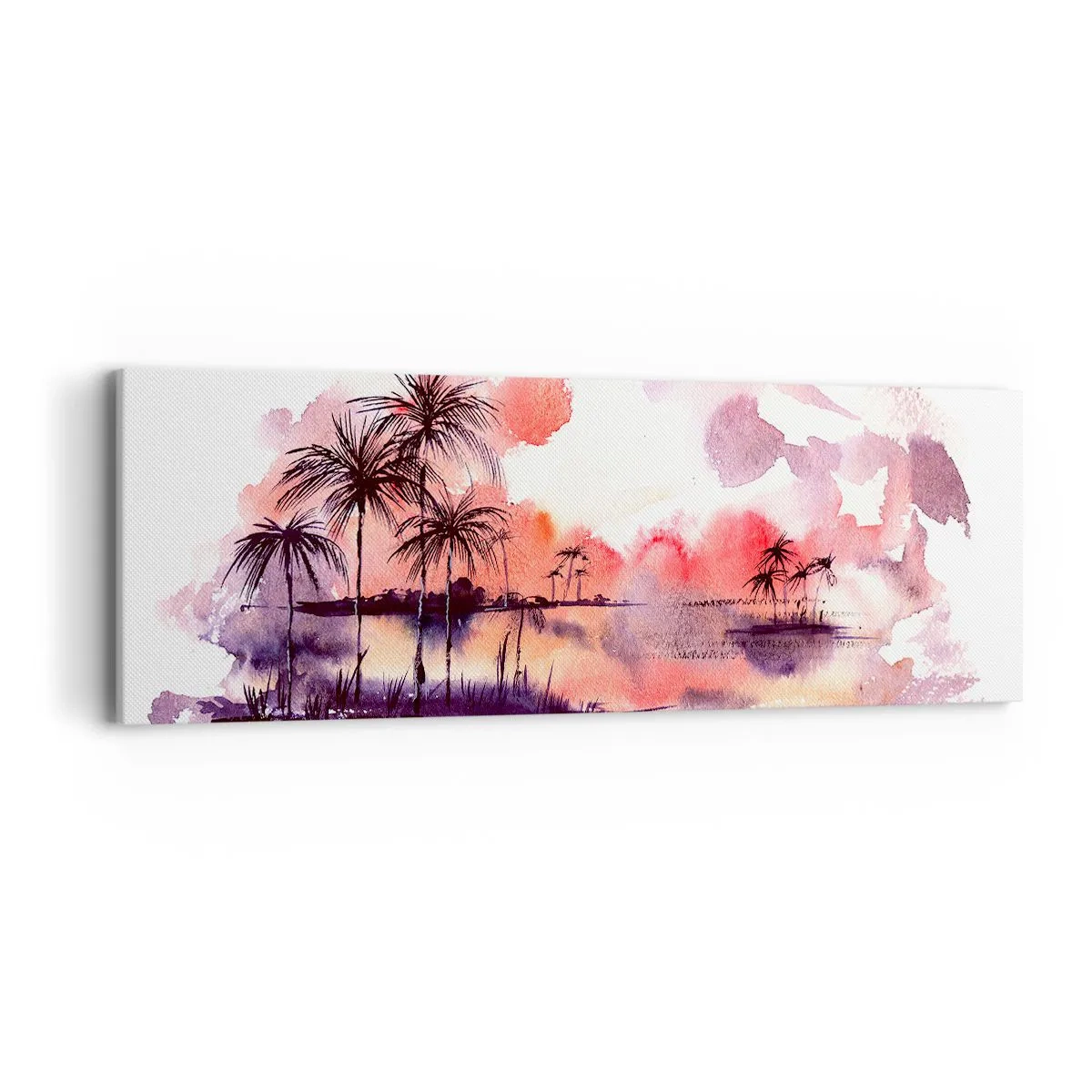 Cuadro sobre lienzo - Impresión de Imagen - La calma de los trópicos en rojo - 90x30 cm