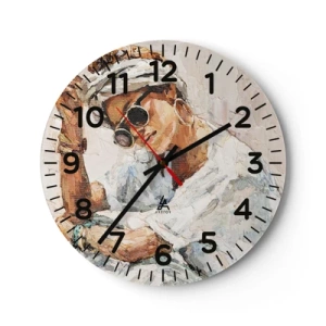 Reloj de pared - Reloj de vidrio - Retrato a pleno sol - 40x40 cm