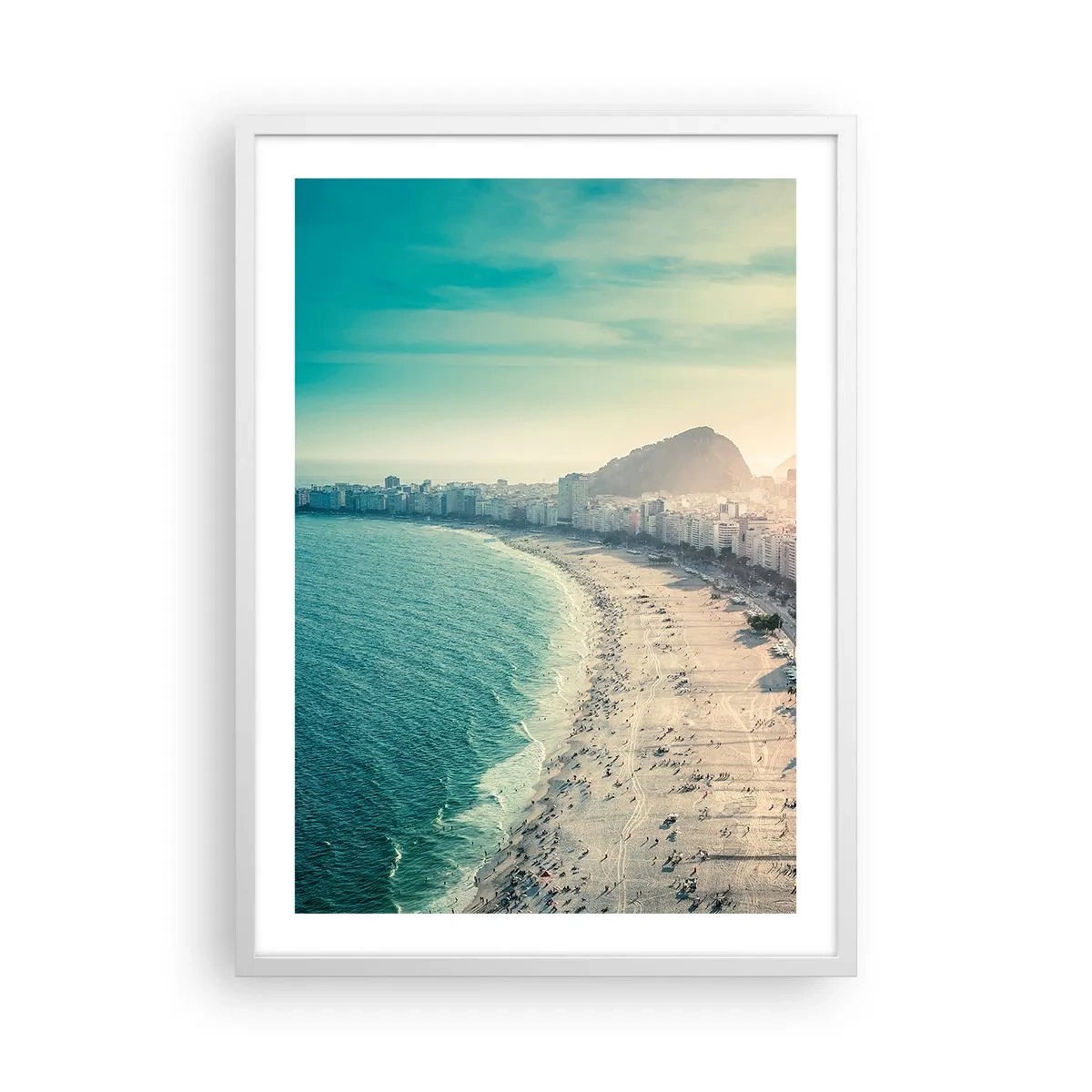 Póster en marco blanco - Vacaciones perpetuas en Río - 50x70 cm