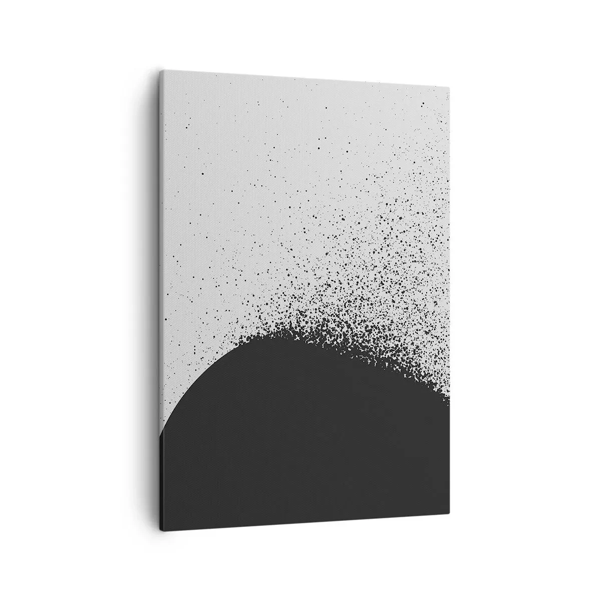Cuadro sobre lienzo - Impresión de Imagen - Patrón abstracto con partículas negras sobre un fondo claro - 50x70cm - El movimiento de las partículas - Decoración de pared moderna para salón y dormitorio ARTTOR