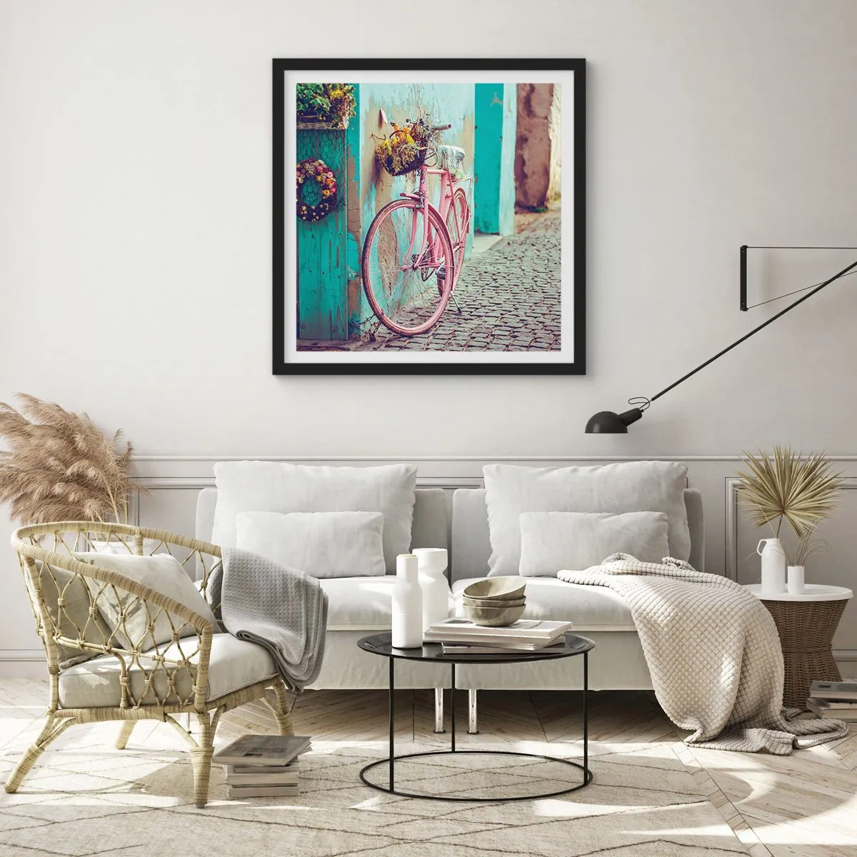 Póster en marco negro - Ahora mismo vuelvo - 60x60 cm