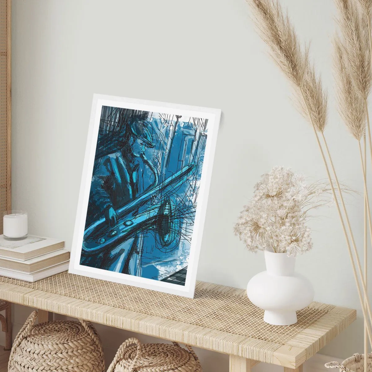 Póster en marco blanco - Rapsodia urbana - 70x100 cm