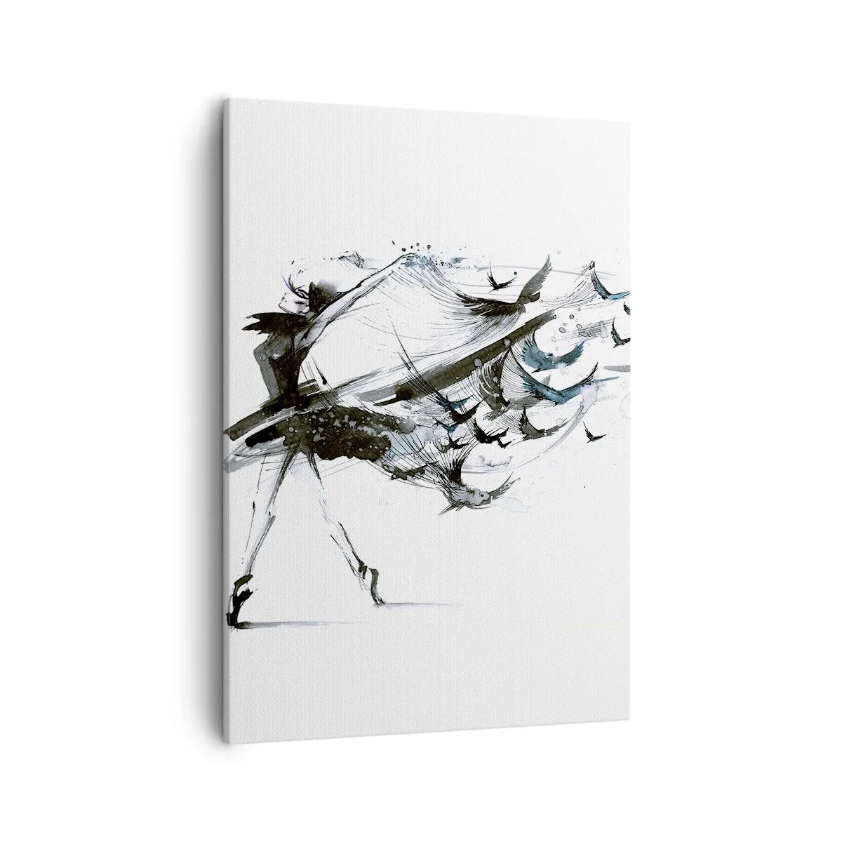 Cuadro sobre lienzo - Impresión de Imagen - Una bailarina con un vestido dinámico con forma de pájaro. - 50x70cm - La magia de la música te hace libre - Decoración de pared moderna para salón y dormitorio ARTTOR