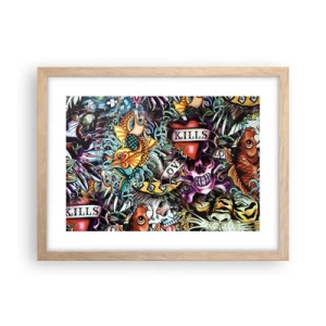 Póster en marco roble claro - El sueño de un tatuador - 40x30 cm