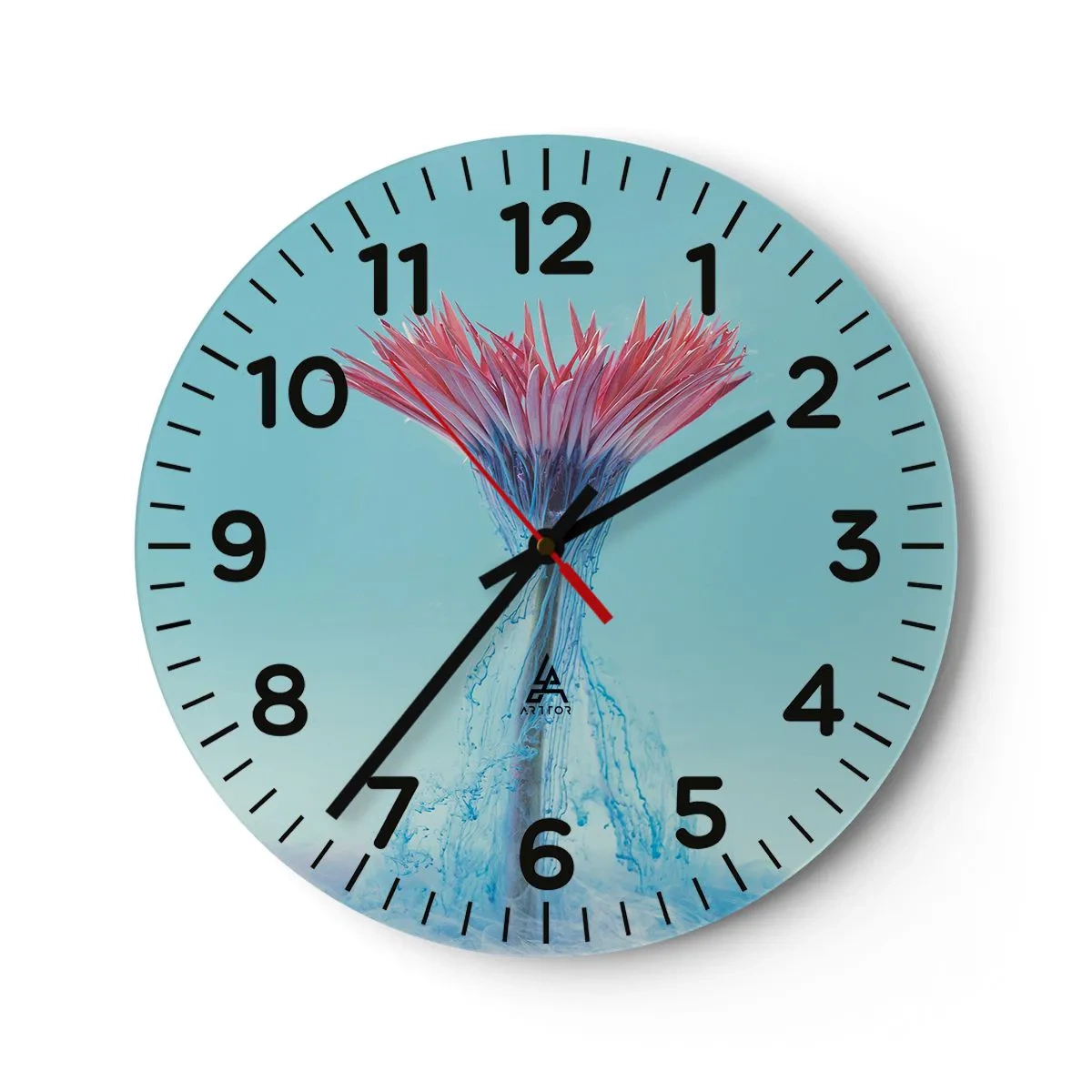 Reloj de pared - Reloj de vidrio - En un abrazo vigorizante - 40x40 cm