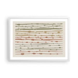 Póster en marco blanco - Composición de notas musicales - 70x50 cm