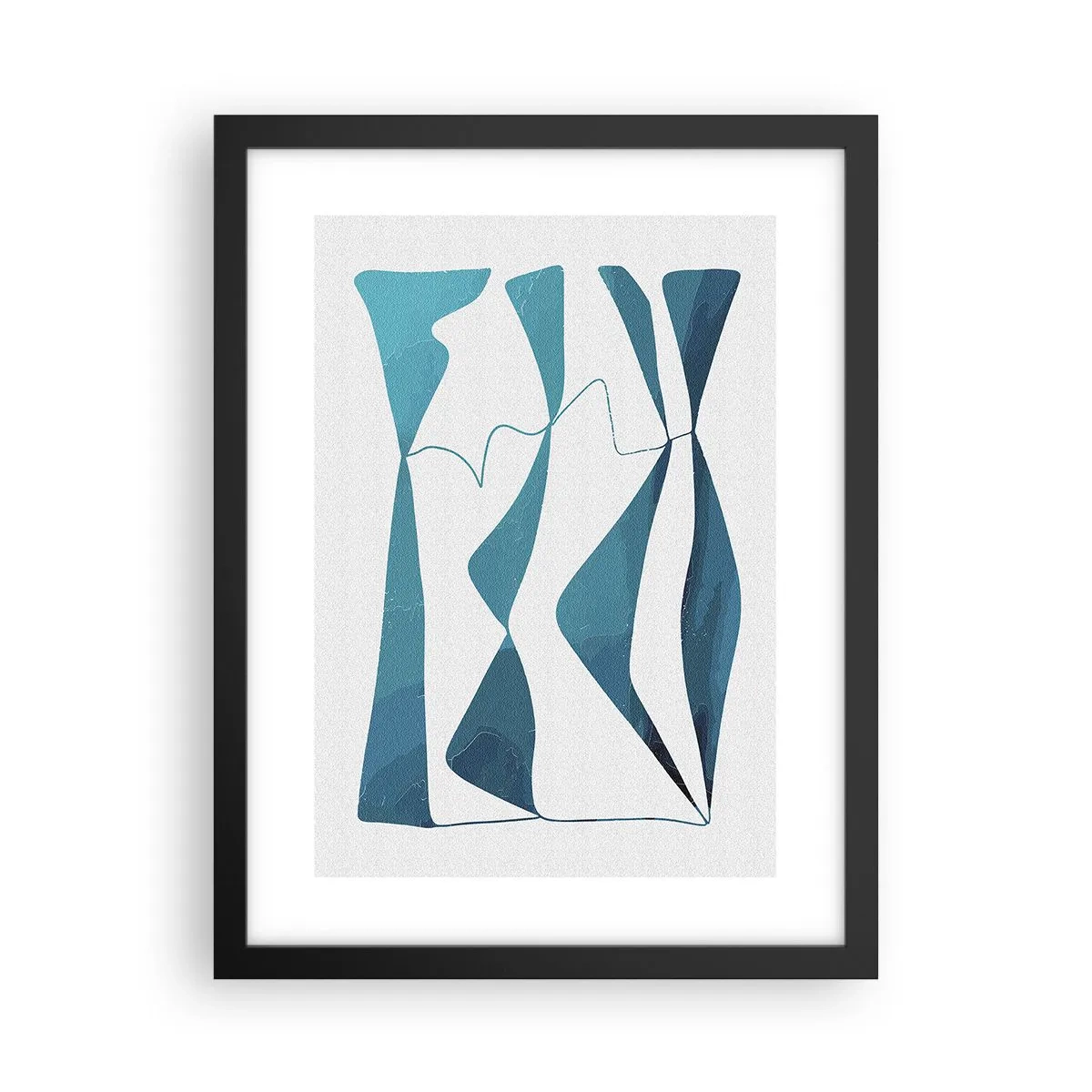 Póster en marco negro - Abstracción: un compuesto turquesa - 30x40 cm