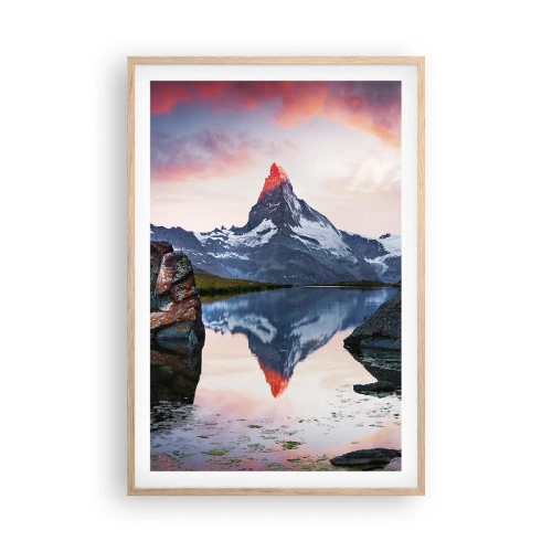 Póster en marco roble claro - El corazón de las montañas arde - 61x91 cm