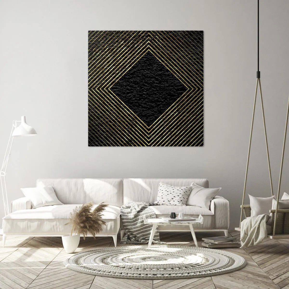Cuadro sobre lienzo - Impresión de Imagen - Geometría al estilo glamour - 30x30 cm