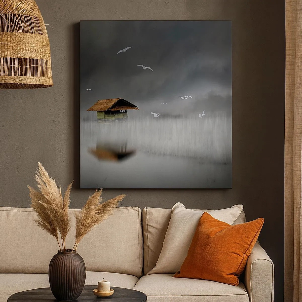 Cuadro sobre lienzo - Impresión de Imagen - Resguardo de la lluvia - 30x30 cm