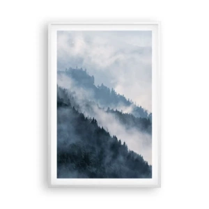 Póster en marco blanco - Misticismo de las montañas - 61x91 cm