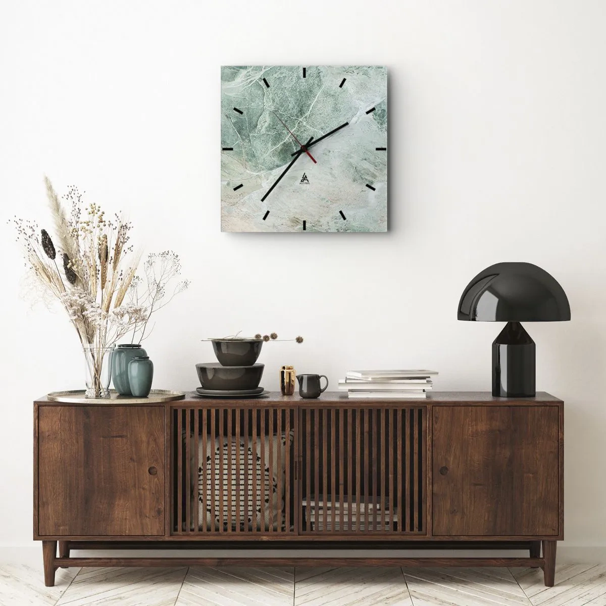 Reloj de pared - Reloj de vidrio - El noble frescor de la piedra - 40x40 cm