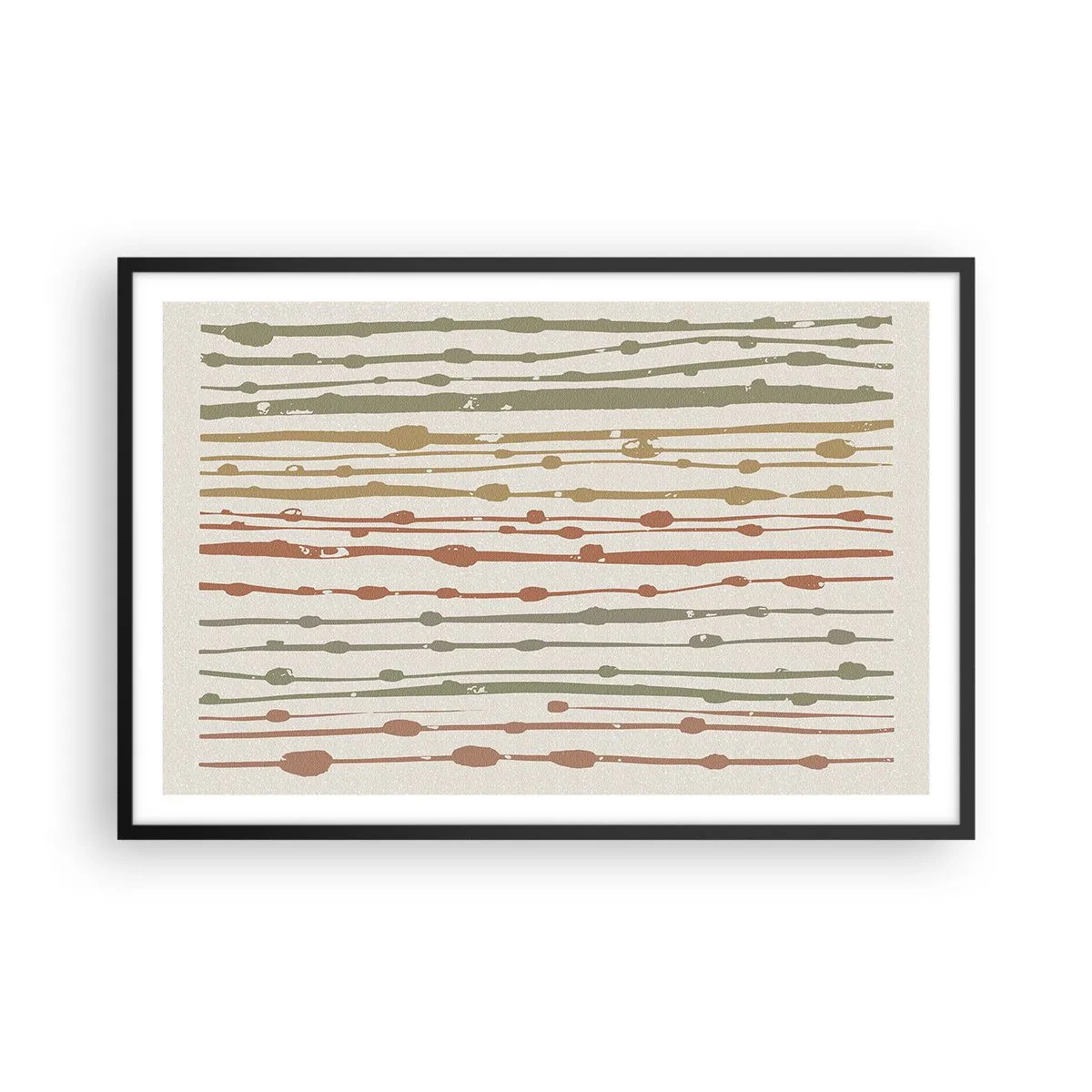 Póster en marco negro - Composición de notas musicales - 91x61 cm