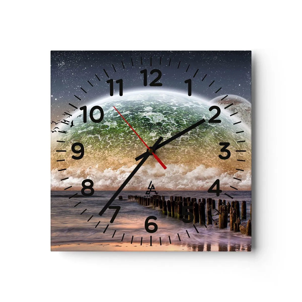 Reloj de pared - Reloj de vidrio - Y el mundo emergió del agua - 40x40 cm