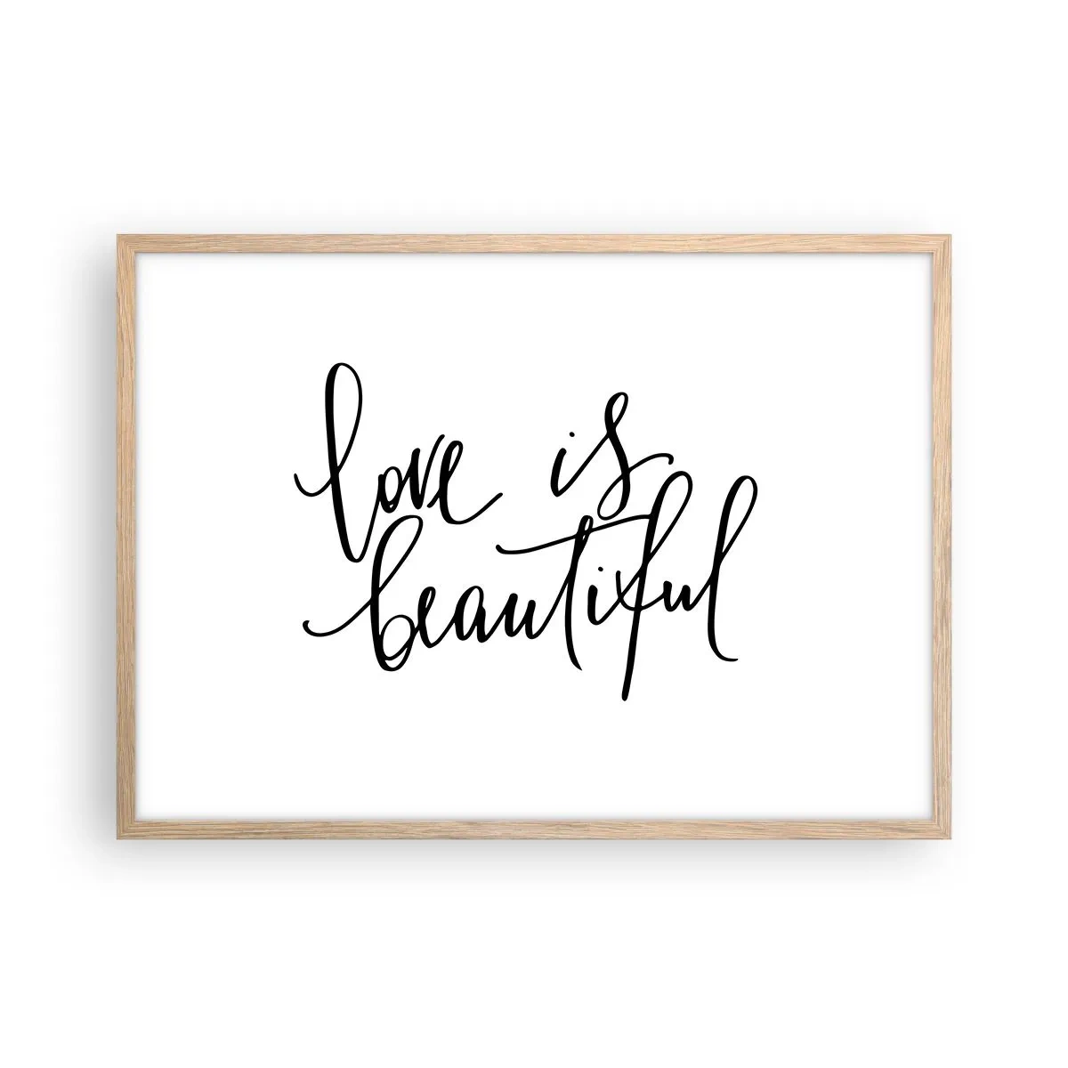 Póster en marco roble claro - Leer y repetir - 70x50 cm