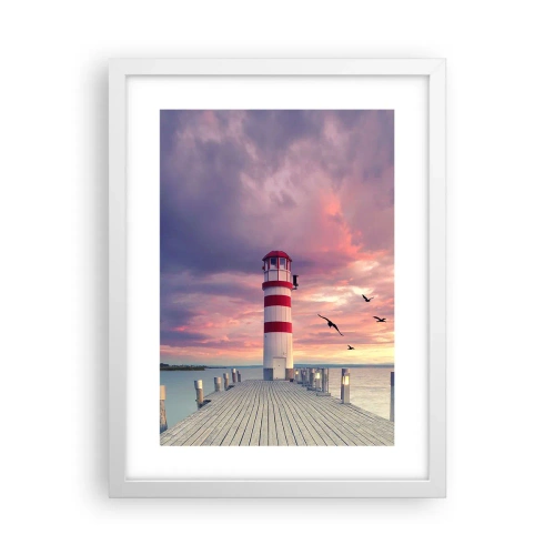 Póster en marco blanco - Hora de ir al puerto - 30x40 cm