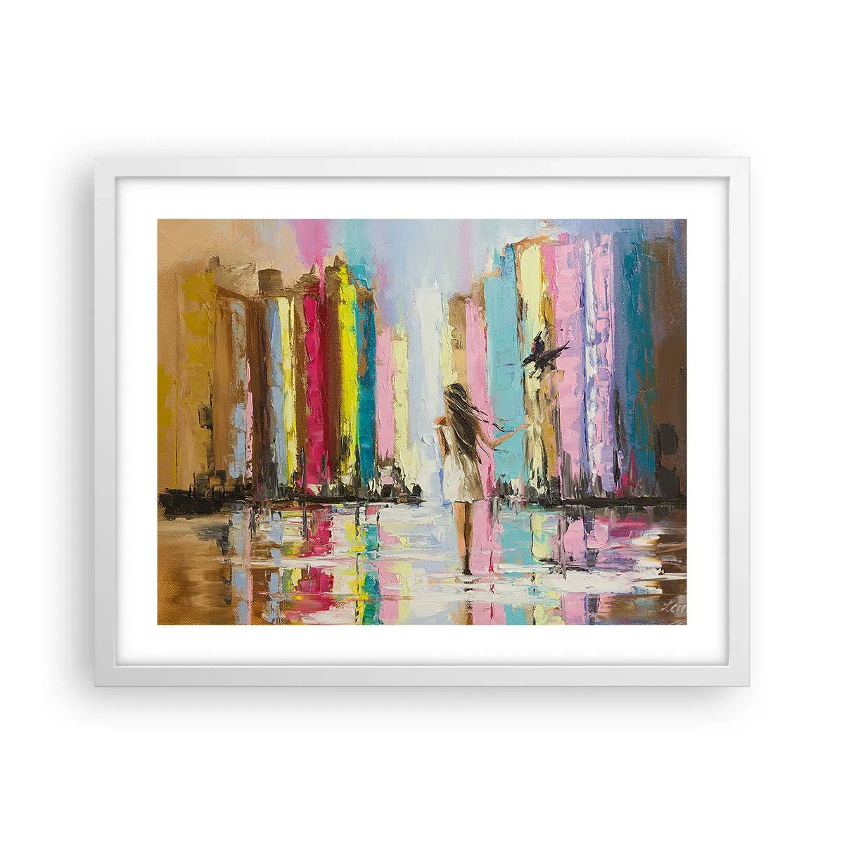 Póster en marco blanco - Sígueme - 50x40 cm