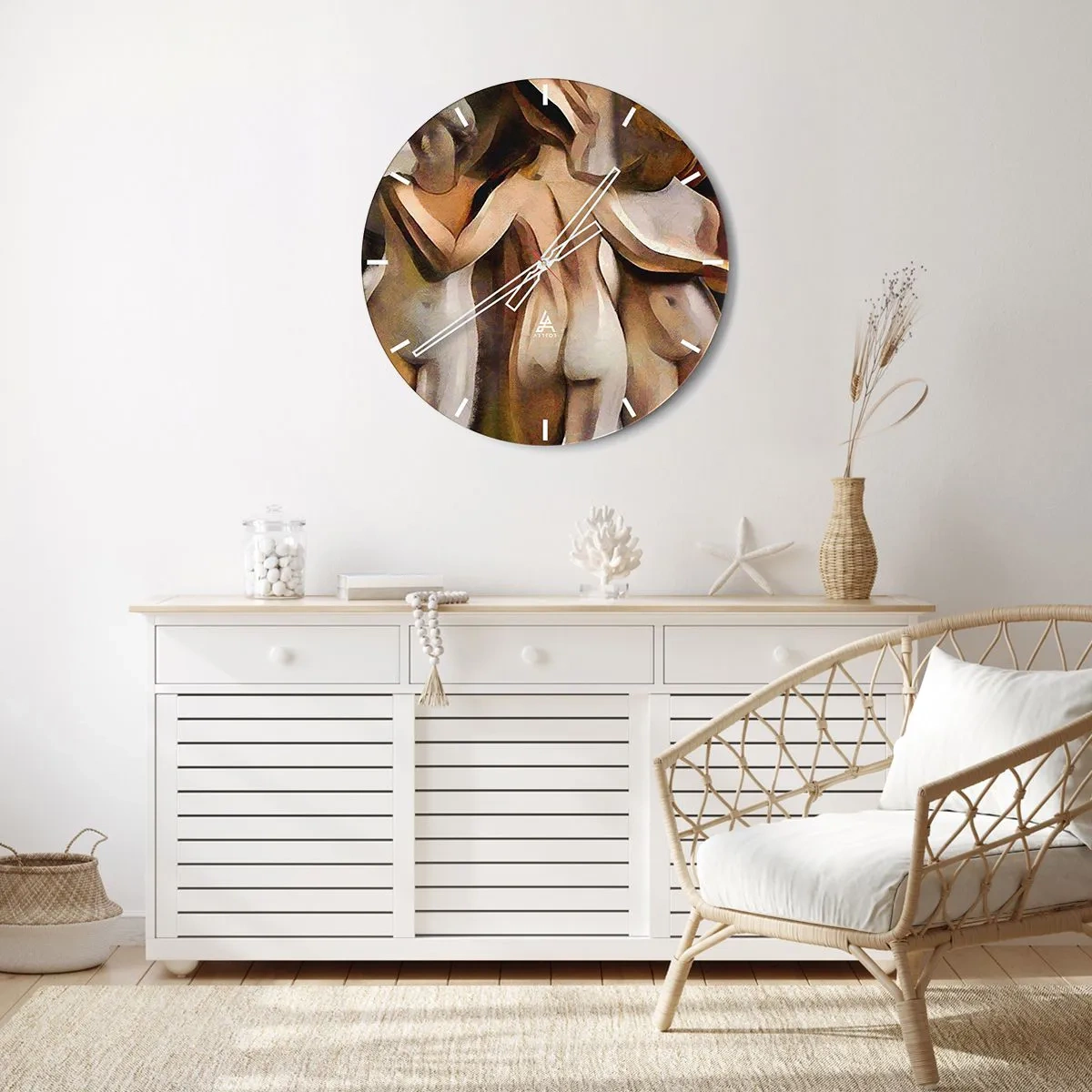 Reloj de pared - Reloj de vidrio - Las tres Gracias 2.0 - 40x40 cm