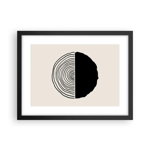 Póster en marco negro - Mitad y mitad - 40x30 cm