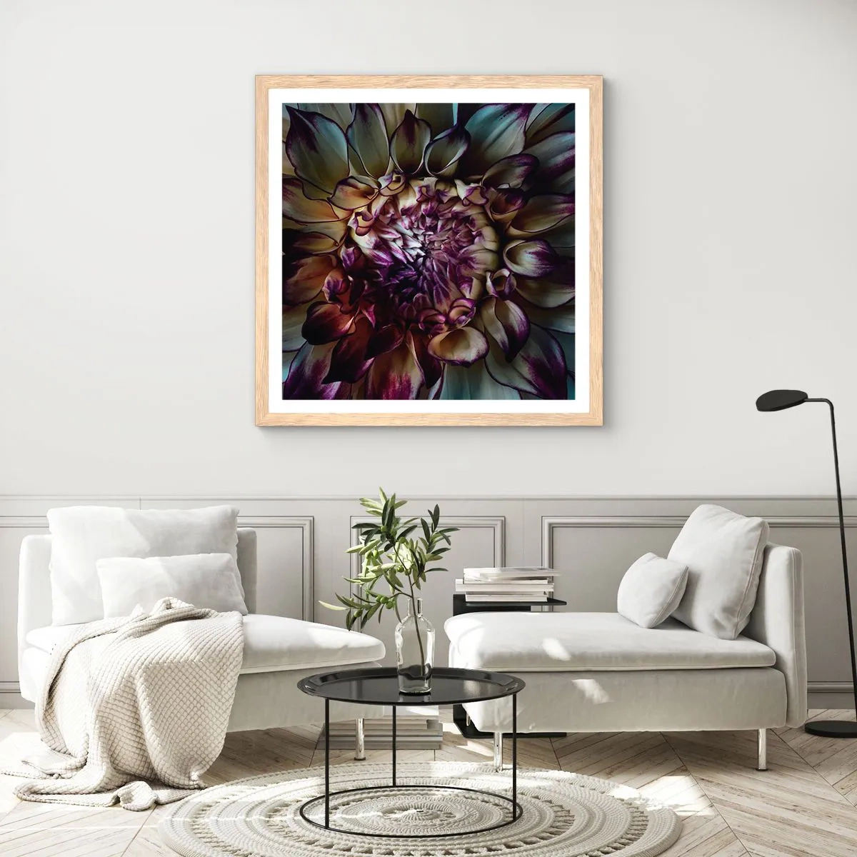 Póster en marco roble claro - El florecimiento de la hermosura - 40x40 cm