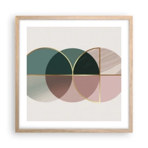 Póster en marco roble claro - Círculo tras círculo... - 50x50 cm