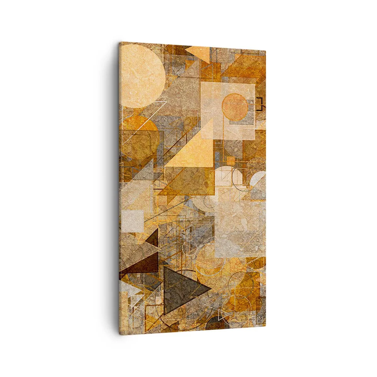 Cuadro sobre lienzo - Impresión de Imagen - Estudio cubista en bronce - 45x80 cm